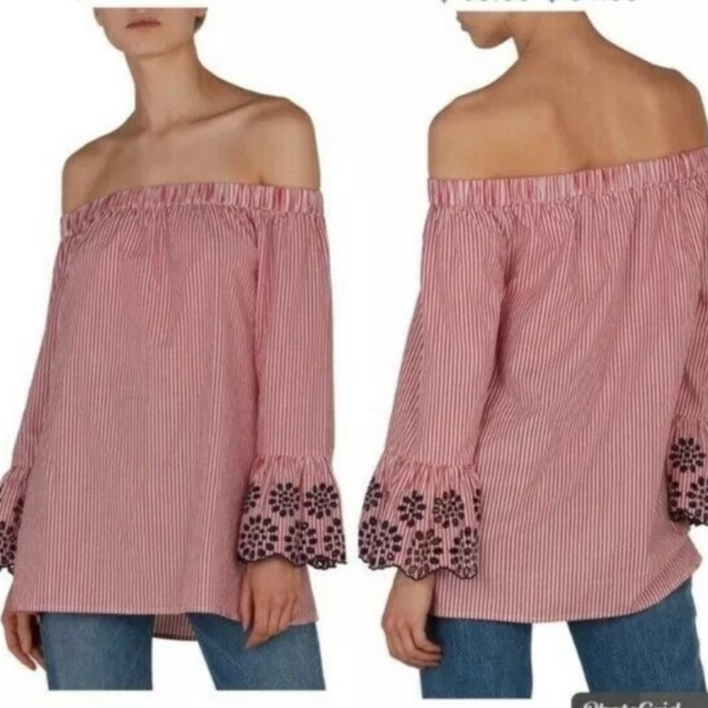 Beach Lunch Lounge Off Shoulder Bell Sleeve Top